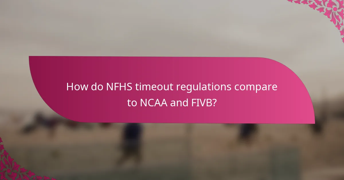 How do NFHS timeout regulations compare to NCAA and FIVB?