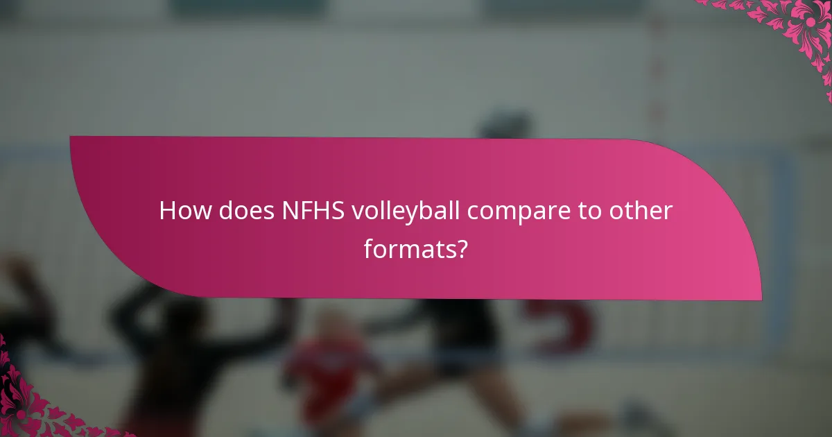 How does NFHS volleyball compare to other formats?