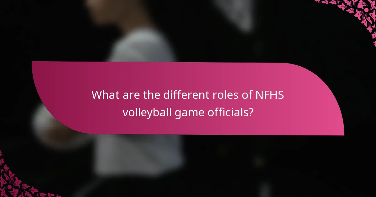 What are the different roles of NFHS volleyball game officials?